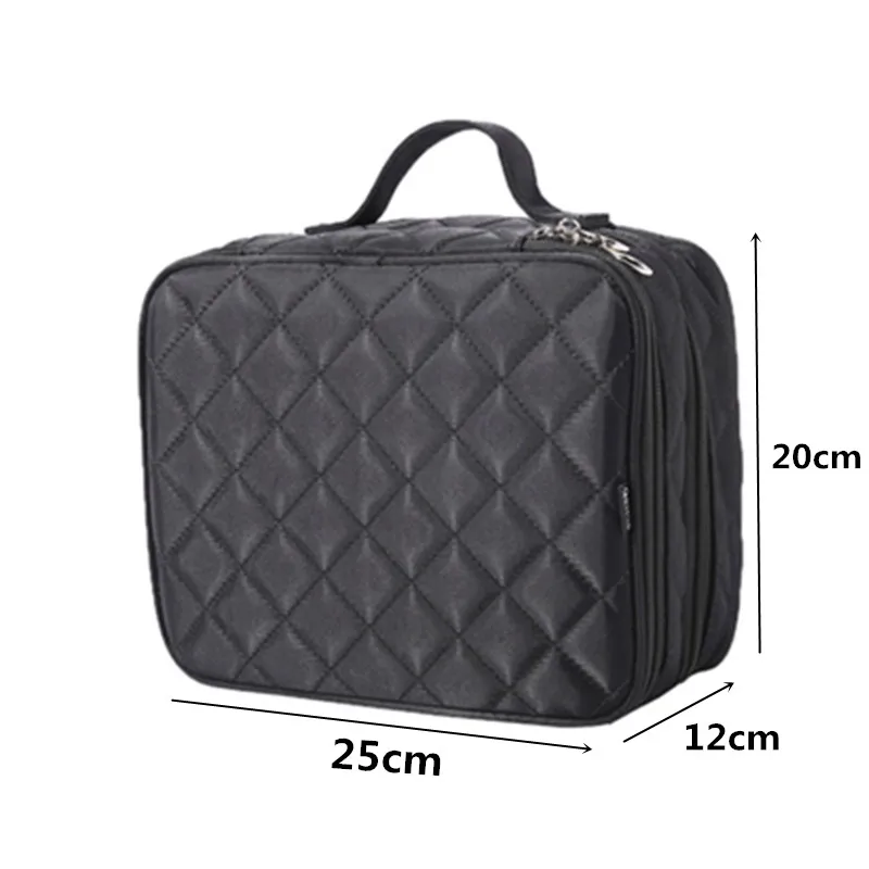 Günstige Kosmetikerin Notwendig Doppel Schicht Kosmetik Tasche Box Frauen Schönheit Eitelkeit Make Up Tools Organizer Fall Travel Kultur Wash Lagerung