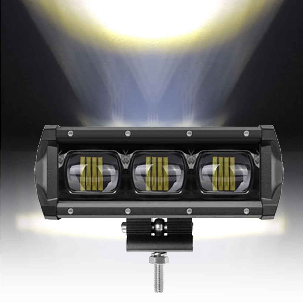 

8 Inch 30W 6D Lens LED Work Light Bar Flood Beam 6000K White For Offroad ATV 4WD