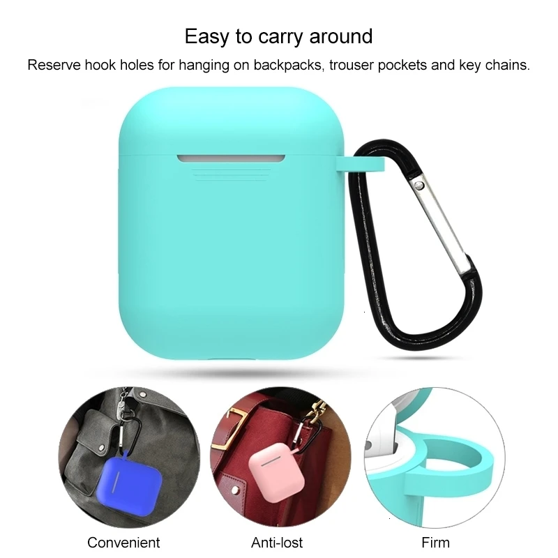 6 шт./партия силиконовый беспроводной Bluetooth футляр для наушников для Airpods 1 2 Apple TWS наушники-вкладыши аксессуары защитный мягкий чехол