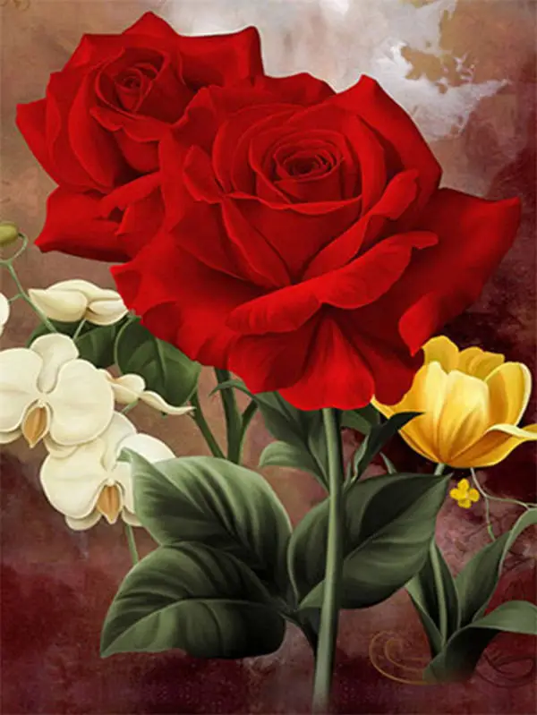 Flower 23 LaoJieYuan кристальная вышивка крестиком красочный цветок украшение дома подарок Круглый 3D diy галька круглая алмазная живопись - Цвет: Flower 23