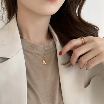 

SUNIANGON Bump Square Pendant Necklace 925 Sterling Silver Choker Necklace Irregular Square Tag Necklace For Women Jewelry