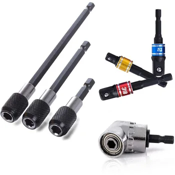 

Extension Bar Hex Shank Socket Adapter Drill Bit, 1/4 Hex Shank Screwdriver Bit Holder 105 Degree Right Angle Drill Attachment