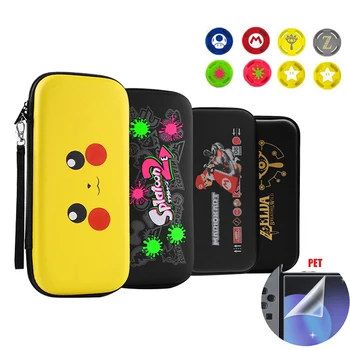 

Colorful EVA Storage Bag Cover Case for Nintend Switch for NS Console with Free HD Screen Film Protector 2pcs Joycon Caps