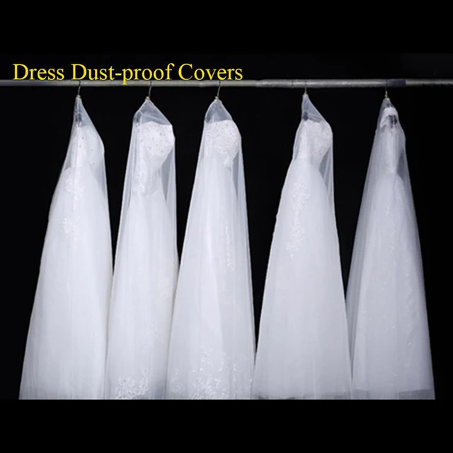 Hosszú 160/180/200 Cm Átlátszó Puha Tüllpor Burkolat Otthoni Ruhákhoz Esküvői Ruha Ruhadarab Menyasszonyi Védő Fonal - Image 5