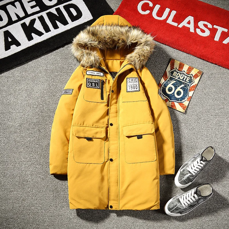 Мужские зимние длинные пальто и куртки теплые парки высококачественные мужские