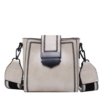 

Women Bag 2020 Spring Crossbody Bucket Leather Pack Trendy VIntage Style Multicolor Brown Coffee Black Beige Waterproof Mochilas