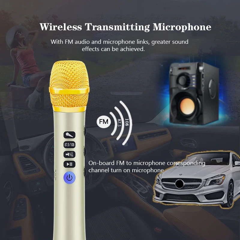 Высококачественный микрофон для караоке 20 Вт портативный беспроводной bluetooth