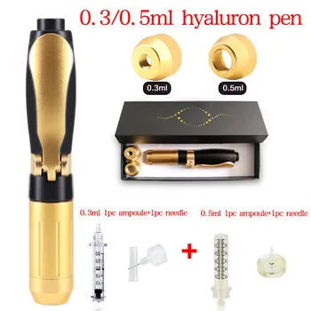 

5in1 Meso Injection Gun Hyaluron Pen 0.3ml&0.5ml Head Gold Hyaluronique Acid Pen Lip Filler Jnjector Noninvasive Nebulizer New