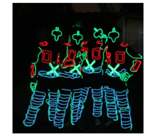 Special Price Stage Performance Party LED Tron Dance Costumes Clothing Costume Luminous Led EL Wire Dance Wear Fiber Optic Clothes