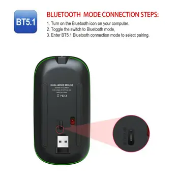 

T18 Wireless Mouse Bluetooth Mouse Bluetooth 5.1 Dual Mode Rechargeable Wireless Mouse Silent 2.4G Mouse Mute Mouse Game Office