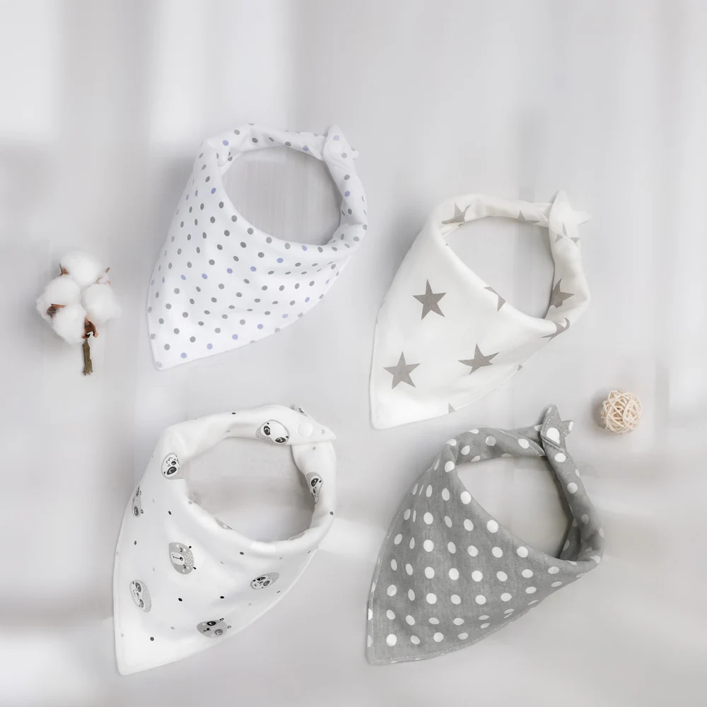 Saliva Towel Scarf Baby Bib Comfortable Triangle Newborn Organic Cotton Drooling Cute
