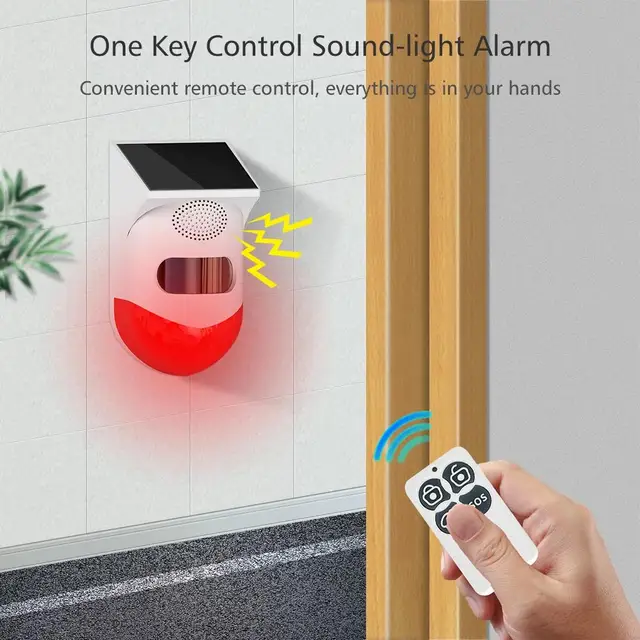 PIR Alarm System Security Alarms For Home 433MHZ Motion Detector Outdoor Solar Alarm With Remote Control PIR Motion Sensor 3