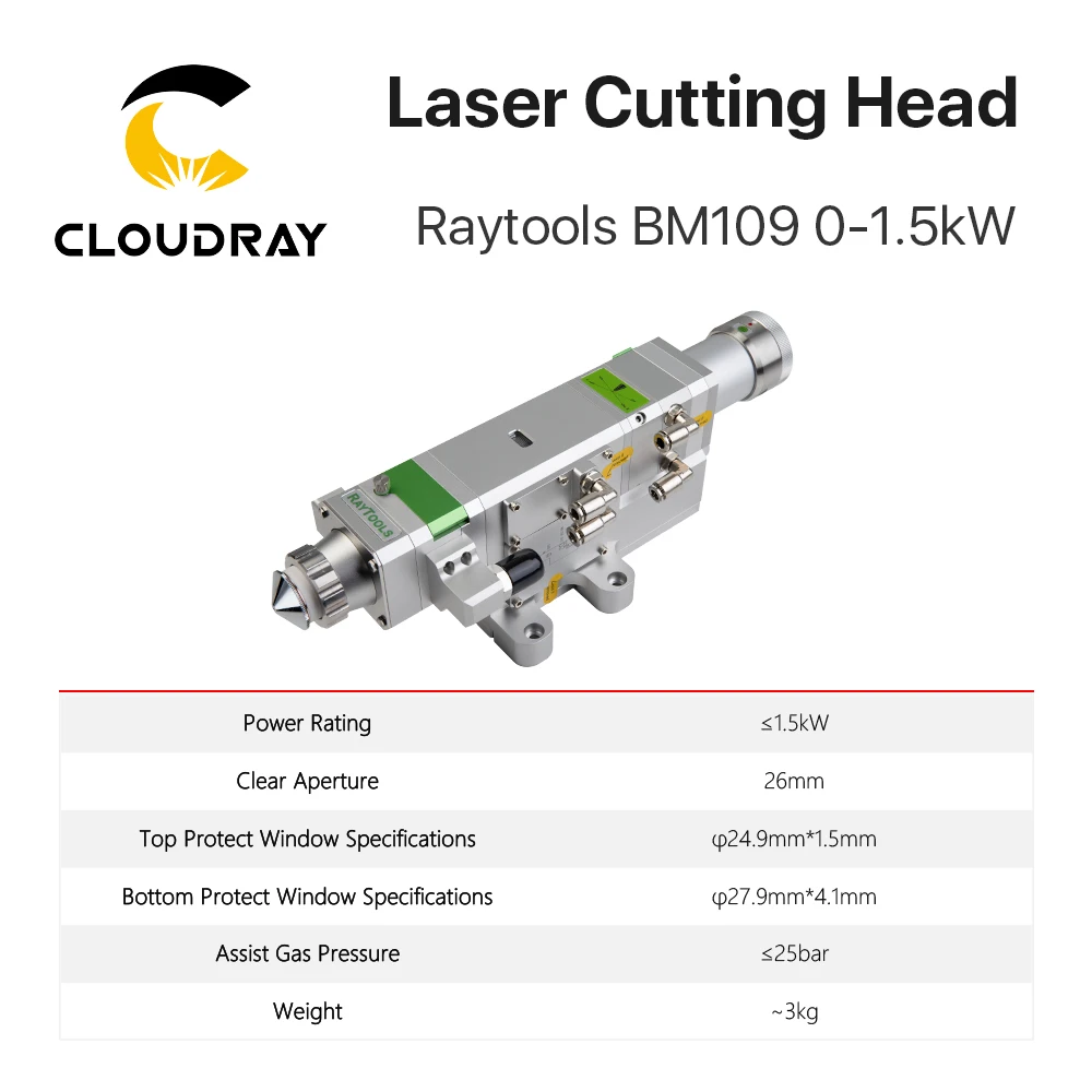 Raytools BM109 0-1.5kW автоматическая фокусировка волоконная Лазерная режущая головка для резки металла