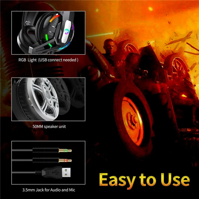 A12 Gaming Headphone 7.1 Channel Stereo Headset with Microphone Noise Cancelling Earphone for PS4/Laptop/PC Tablet Game Headset