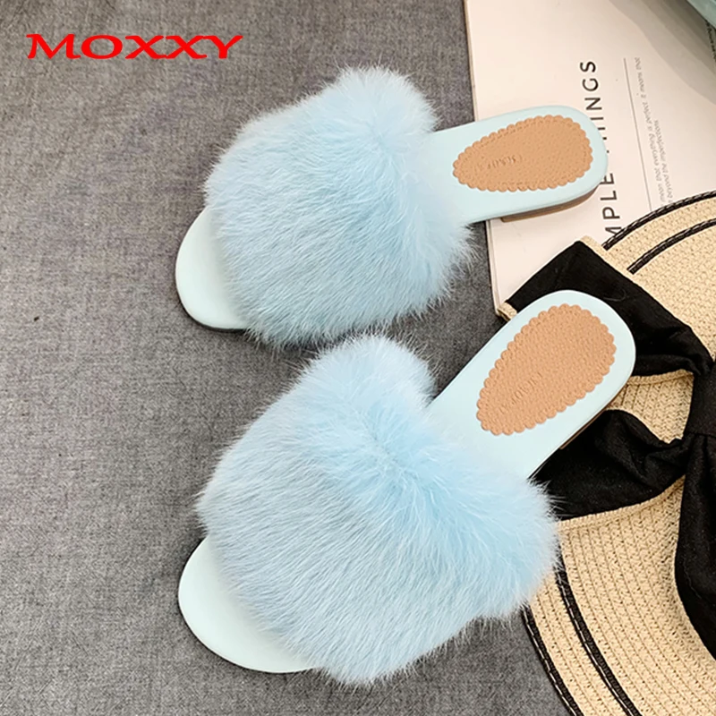 

2019 New Fluffy Slippers Winter Slippers Women Shoes Fuzzy Fur Slides Furry Flip Flops Cute Bedroom Home Indoor House Slippers