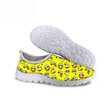 HYCOOL/Женская обувь на платформе с забавным рисунком смайлика; летняя Женская легкая пляжная обувь без застежки для бега