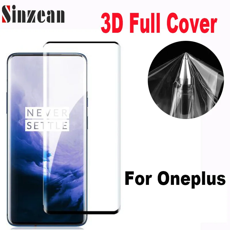Sinzean 100 шт для Oneplus 7 Pro/1+ 7 Pro Полное покрытие 3D изогнутая кромка мягкая ПЭТ Защитная пленка для экрана(Примечание закаленное стекло