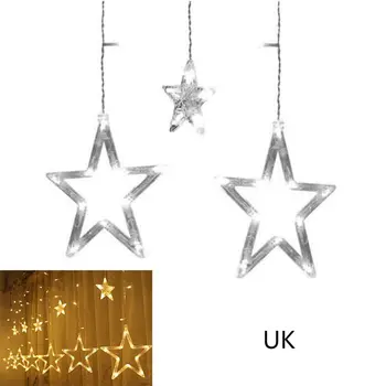 

2.5m Stars 138 LED Window Curtain Lights String Fairy Light Wedding Christmas H4GD