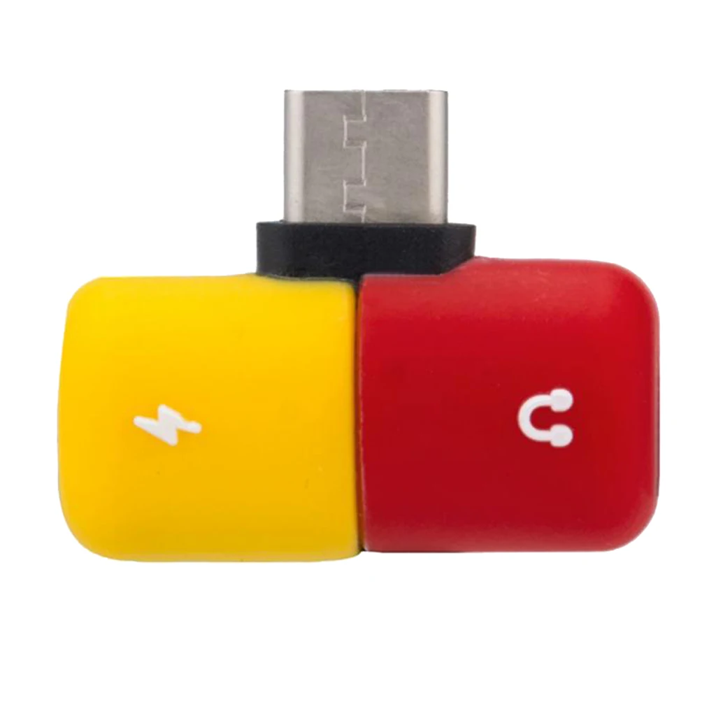 3 Pieces Capsule 2 In 1 USB C Headphone Audio & Charger Adapter Splitter
