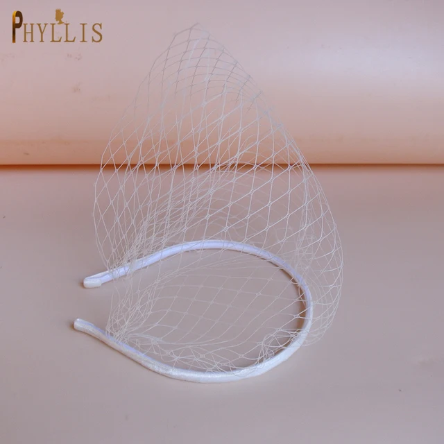 JM19 Fascinator Wedding Hats Birdcage Net Bridal Face Veils Elegant Party Headwear White Black Simple Wedding Hair Accessories 2