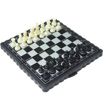 

5x5 Inch Chess Portable Plastic Folding Board With Magnetic Chess Game Mini Chess Set Puzzle Party Family Event