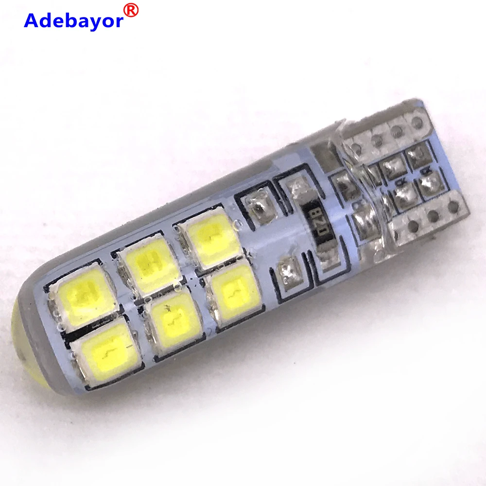 100 шт. Высокое качество силиконовая авто светодиодный 194 W5W 12SMD T10 12 светодиодный SMD 2835 Клин светодиодный светильник лампа