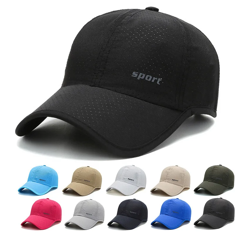 Summer Men Women Quick Drying Breathable Mesh Baseball Cap Truck Outdoor Mountaineering Fishing Sport Running Sun Hat  Bone A142