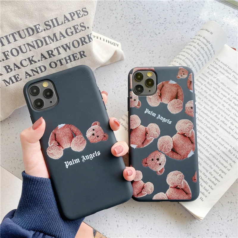 

INS Korea cute angels bear silicone soft case for iphone xr x xs max teddy bears matte cover for iphone 11 Pro Max 8 7 6 6S Plus