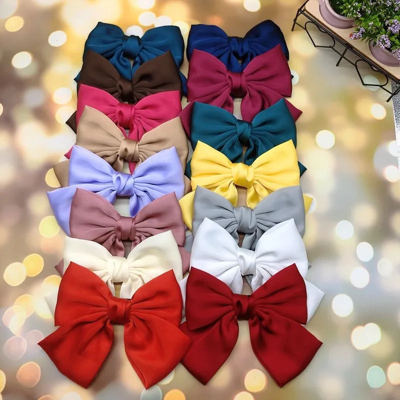 High Quality Soft Chiffon Hairgrips Hair Clip Big Barrettes Bow For Woman Girls Satin Trendy Hairpin 2020 New Hair Accessories