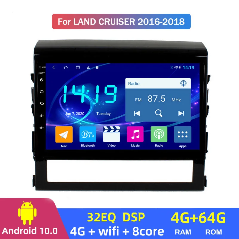 Автомобильный Радио Android GPS мультимедийный плеер авторадио 4G + 64G для Toyota Land Cruiser 2016