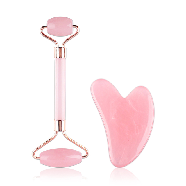 Natural Face Gua Sha Massager Resin Roller Scraper Facial Skin Care Tools Face Massage Roller Microniddle Facial Face Care