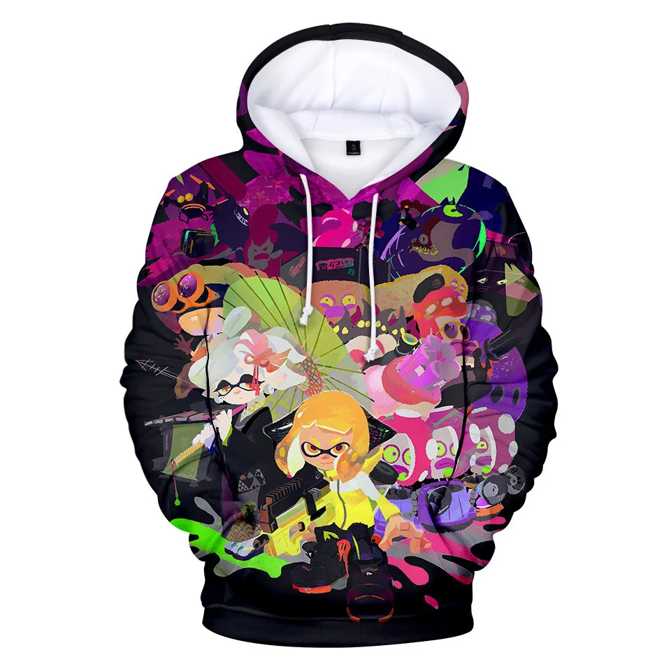 2021 детская От 3 до 14 лет толстовки с капюшоном и Splatoon граффити толстовка 3DHoodie 2