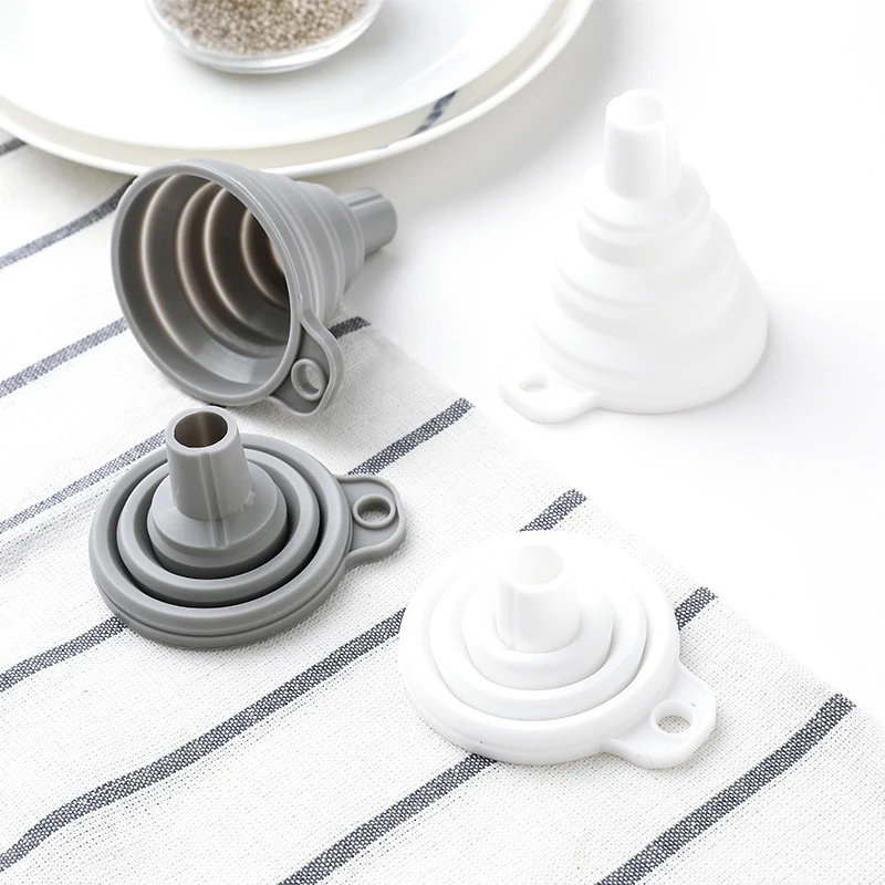 

Funnel Mini Folding Silicone Funnel Kitchen Supplies Retractable Foldable Portable Household Oil Liquid Dispensing Tools
