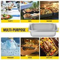 SucceBuyBuffet Chafing Dishes 8.5L-20L Gastronorm Pans Steam Table Pans Tray Stainless Steel Food Container for Party BBQ Baking - Image 2