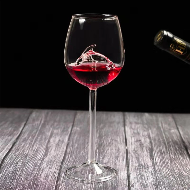 Creative Seahorse Crystal Wine Glasses Dolphin Starfish Whisky Glass Cups Cocktail Brandy Bar Crafts Decorations | Дом и сад