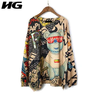 

HG Letter Print Pattern Knitted Sweater Women 2020 Winter Casual Fashion New Style Temperament All Match Women Clothes ZY1835