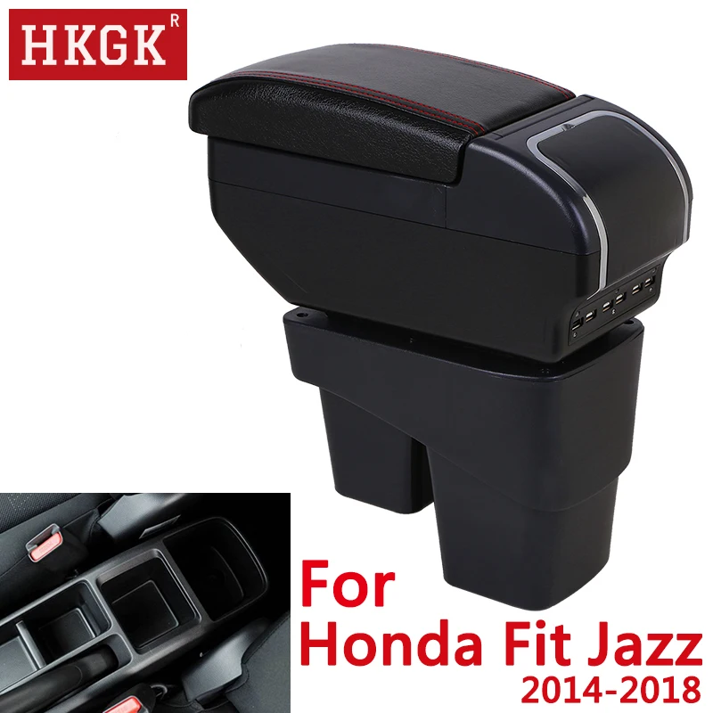 Автомобильный подлокотник для Honda Fit Jazz 2014 2018 вращающийся двухслойный