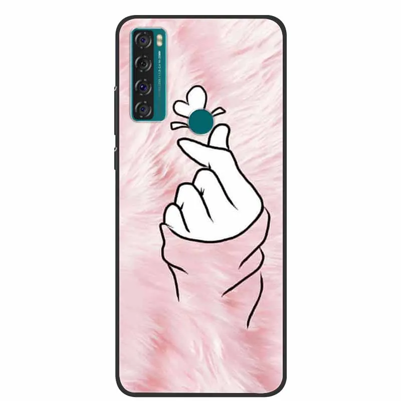 water pouch for phone For TCL 20 SE Case Luxury Silicone TPU Soft Cover Phone Case For TCL 20 SE T671H Cartoon Funda Colourful Capa Shockproof Coque leather phone wallet