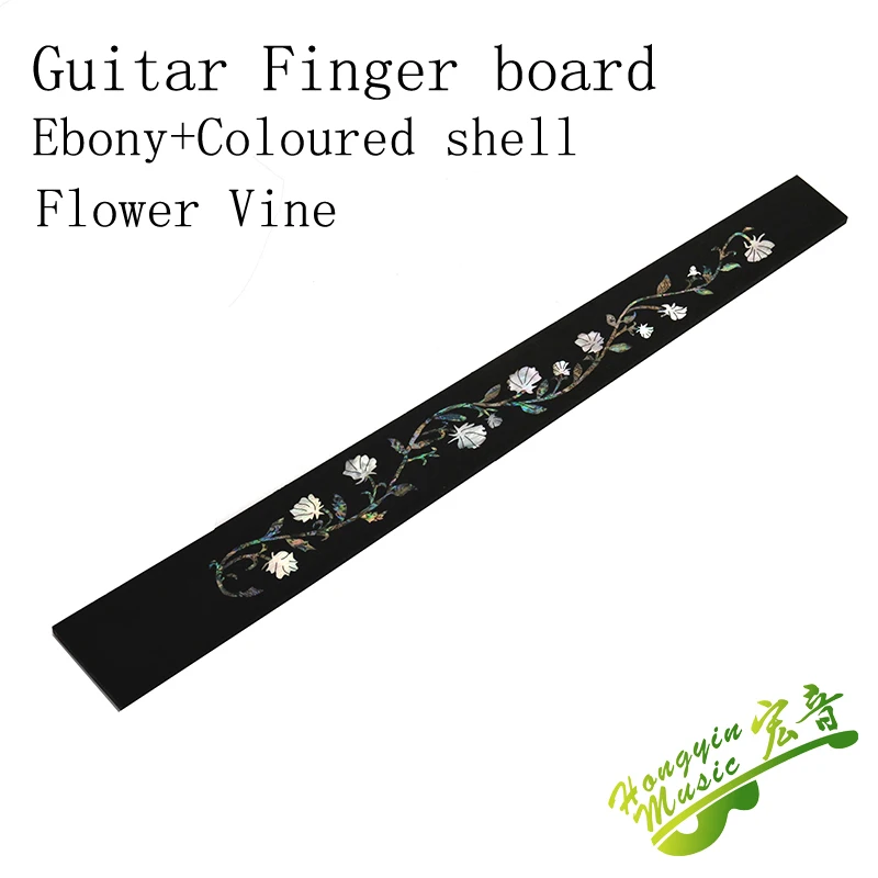 

Ebony Flower Vine Pattern Color Shell Mosaic Fingerboard Acoustic Guitar Fingerboard Guitar Making Wood Material