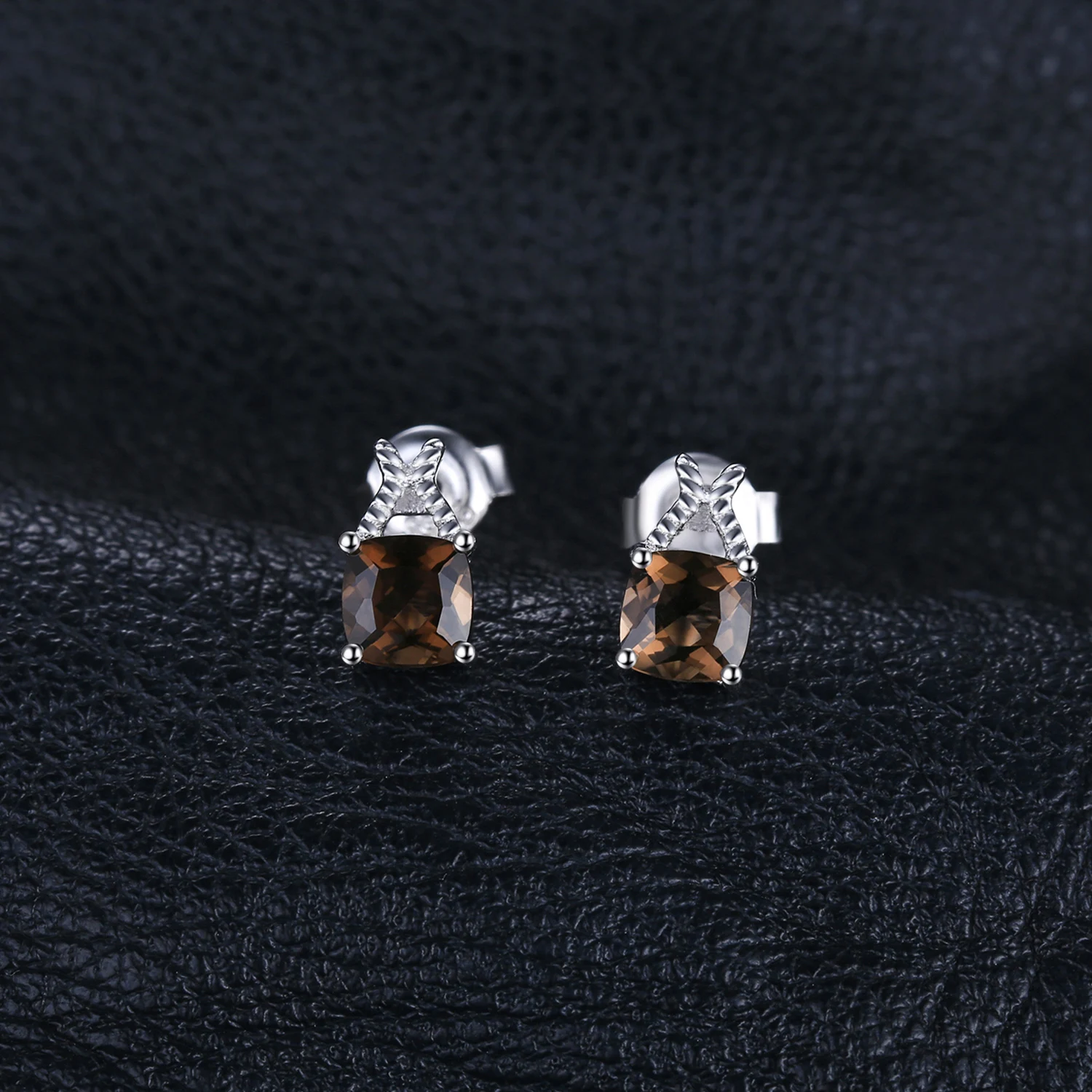 Aide Orecchini a bottone in argento sterling 925 con pietra di quarzo