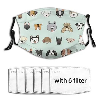 

Cartoon Dog Face Funny Mouth Mask Reusable Dust Face Masks Replaceable Filter Waterproof Mask