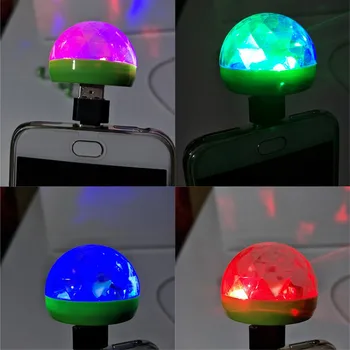 

Mini USB Disco Light Strobe RGB LED Music Stage Lights Sound Control Disco Club DJ Party Light Bulb Projector Magic Ball #30