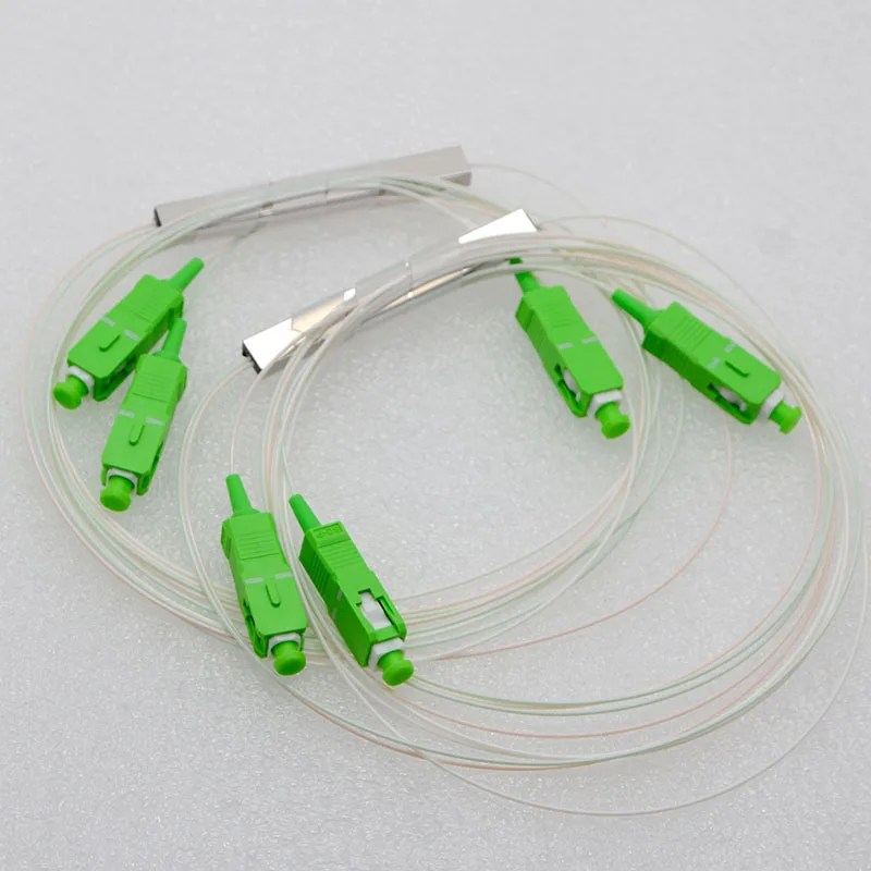 10pcs New Mini PLC Optical Fiber Splitter SC/UPC/APC 1:2 Single Mode Differential Fiber Optical Splitter Free Shipping Wholesale