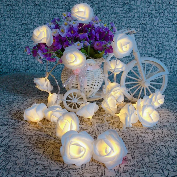 

XYXP 1.5M 10led AA Battery LED Rose Christmas Lights Holiday String Lights Valentine Wedding Decoration Flower Bulbs LED Lamp