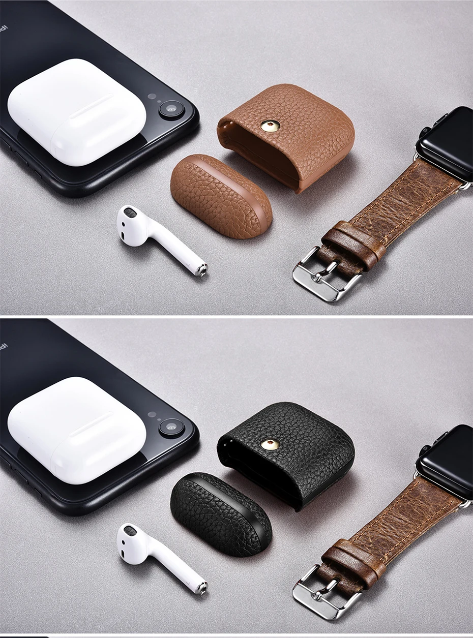 Для Apple Airpods 2 кожаный чехол Съемная серия для Airpods дизайн защитные наушники аксессуары чехол