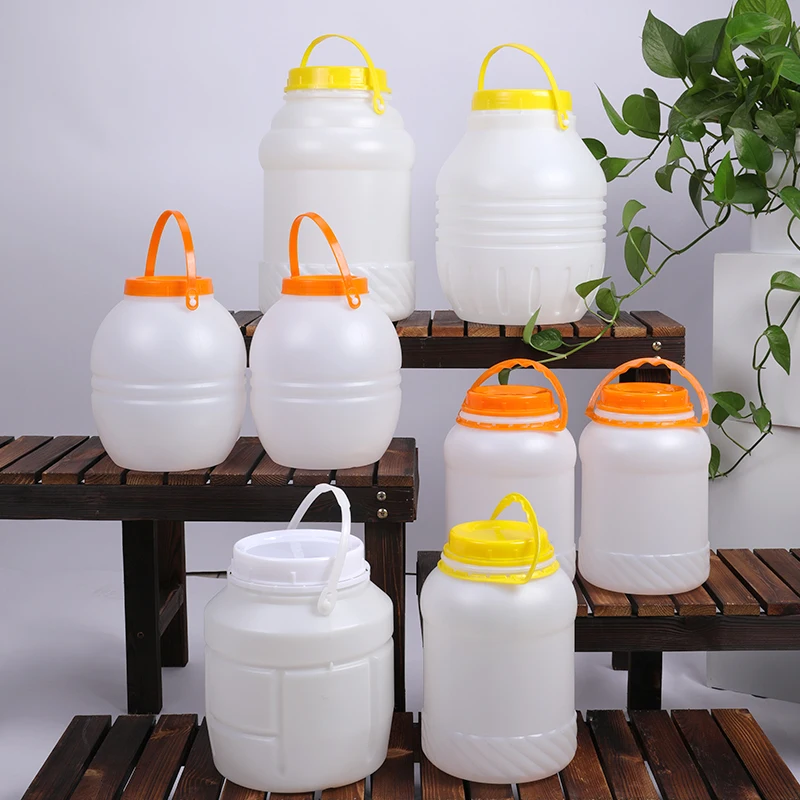 

4L,5L,10L translucent plastic bucket with handle and Lid Food,water,cereals storage container home kitchen organizer