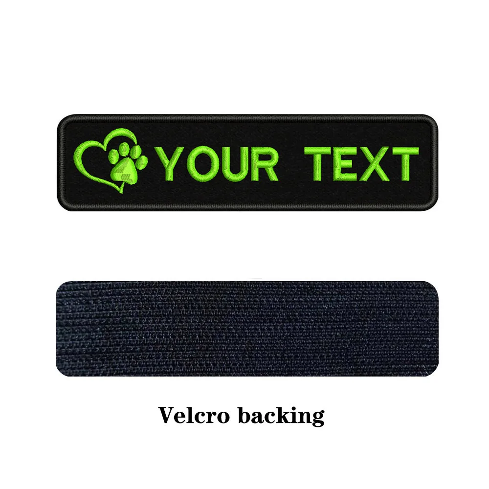 light green-Velcro Вышивка на заказ собака отпечаток имя заплатка с текстом 10 см* 2,5 см значок Утюг на или липучке Подложка для одежды брюки рюкзак шляпа - Цвет: light green-Velcro