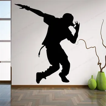 

JOYRESIDE Dance Wall decal Man Hip Hop wall Vinyl Sticker music studio wall decor home removable wall art mural HJ520