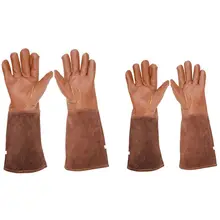 2 paires de gants de taille de roses, Extra longs, respirants, en cuir de chèvre, anti épine, pour le jardinage, M & L