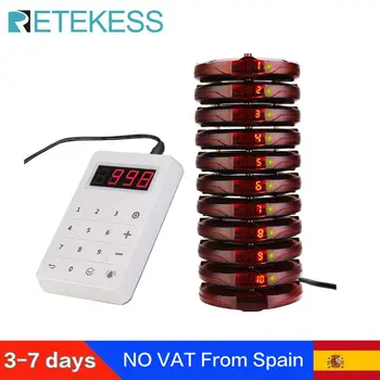 

Retekess TD158 Restaurant Pager Wireless Calling System Pager For Restaurant Waiter Pagers Queue System For Clinic Food Truck